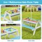 Costway 3-in-1 Kids Picnic Table Wooden Outdoor Sand & Water Table with Umbrella Play Boxes Natural/Blue/Green